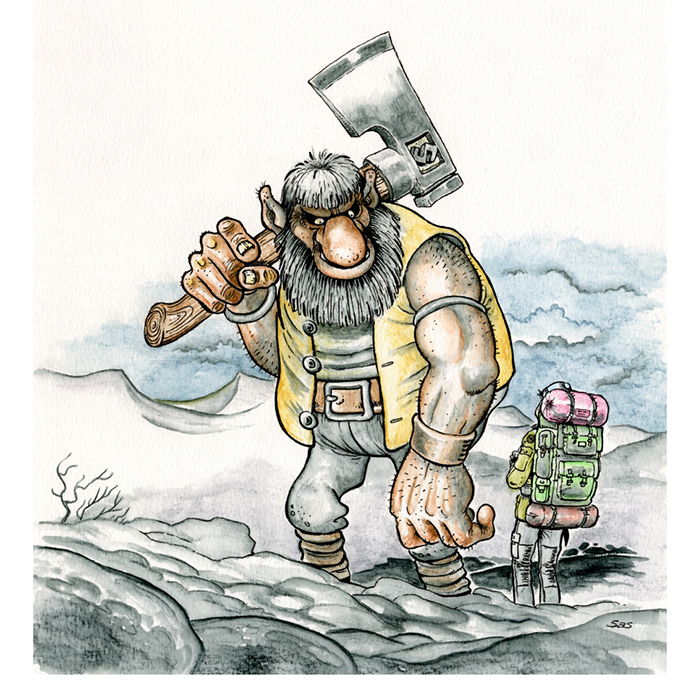 Anders Skoglind Illustration från Fjällvandrarens Trollguide