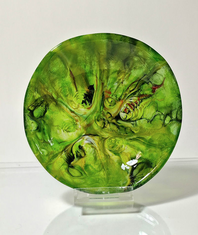 Eva Björnström Grönt glasfat